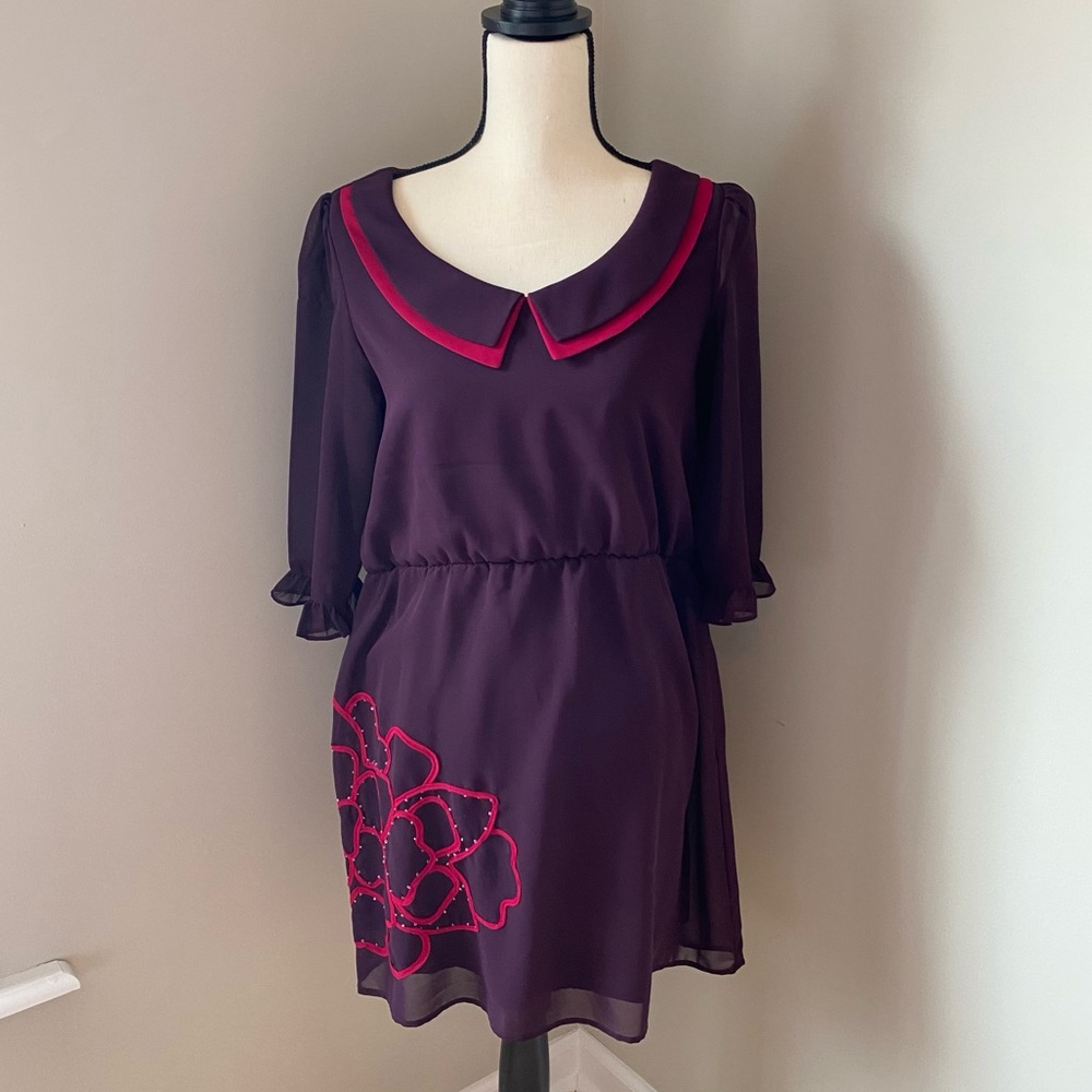 FASHION SPY PURPLE AND PINK DRESS L